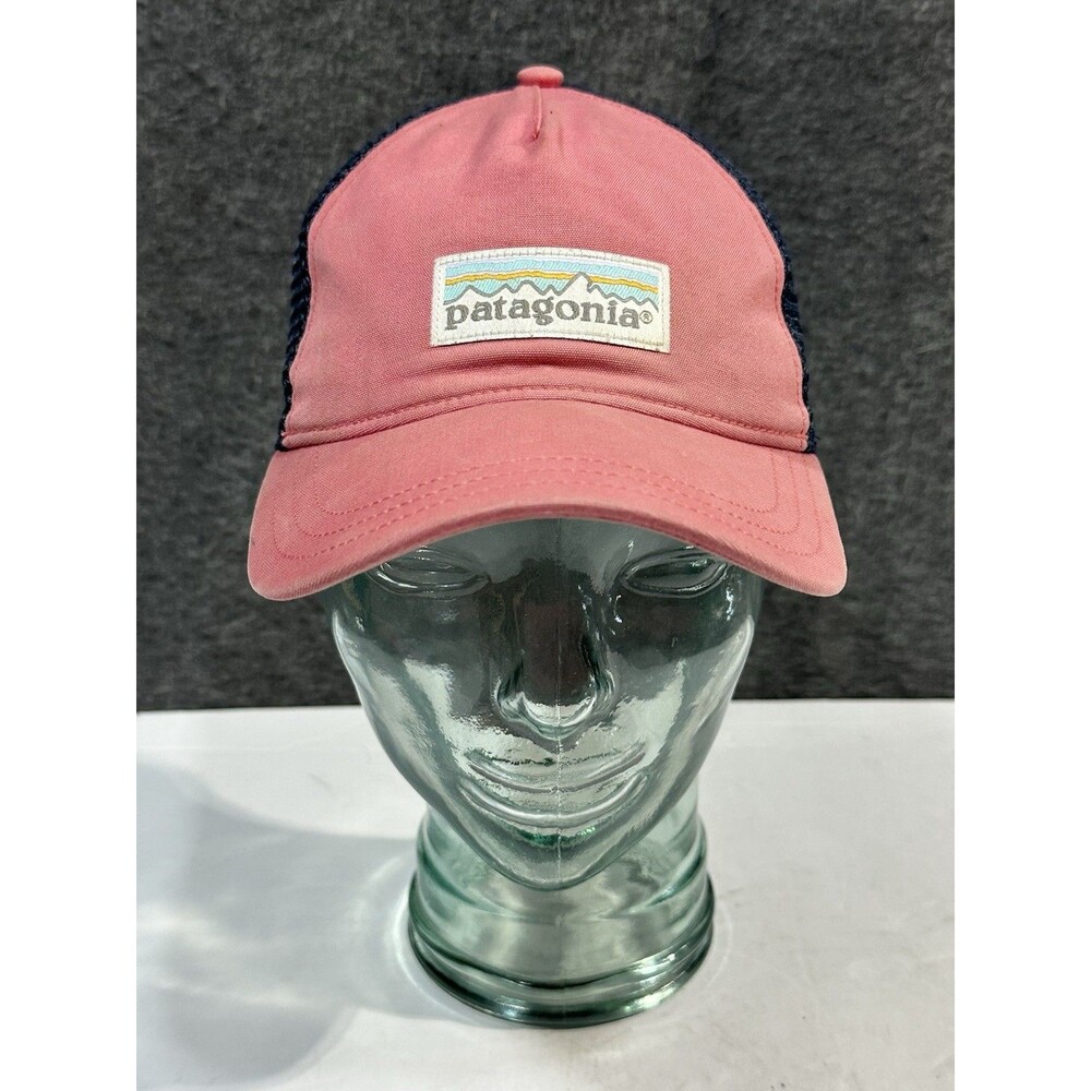 Patagonia Big Logo Snapback Cap Adult Adjustable Pink Blue Mesh Hat